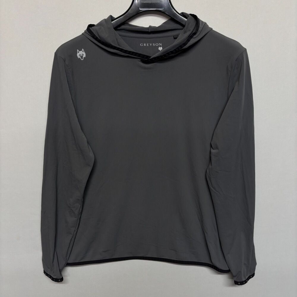 Greyson Men Golf Pullover Colorado Gray Hoodie Size Large Performance D136 -21